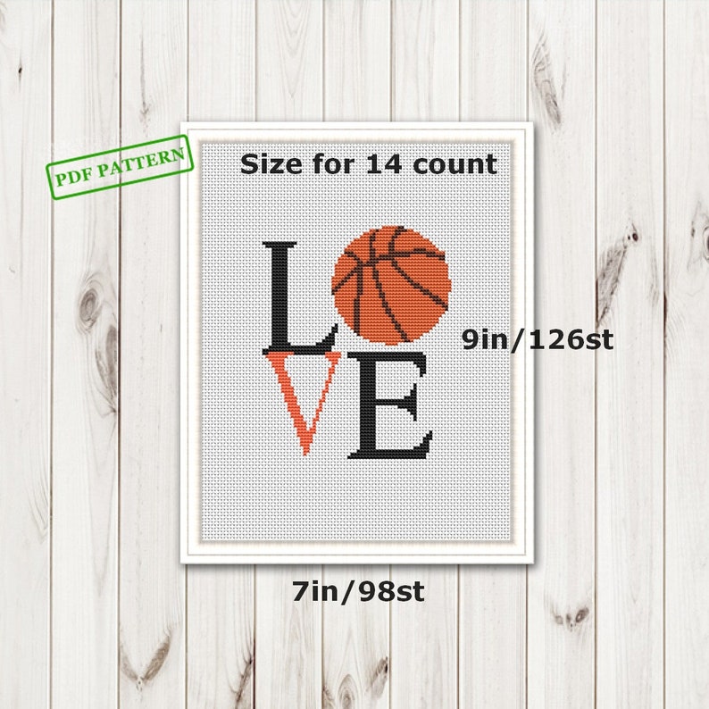 Modern Cross Stitch Basketball Pattern Basketball gift Cross Etsy Basketball cross stitch pattern by crosstitchcom
