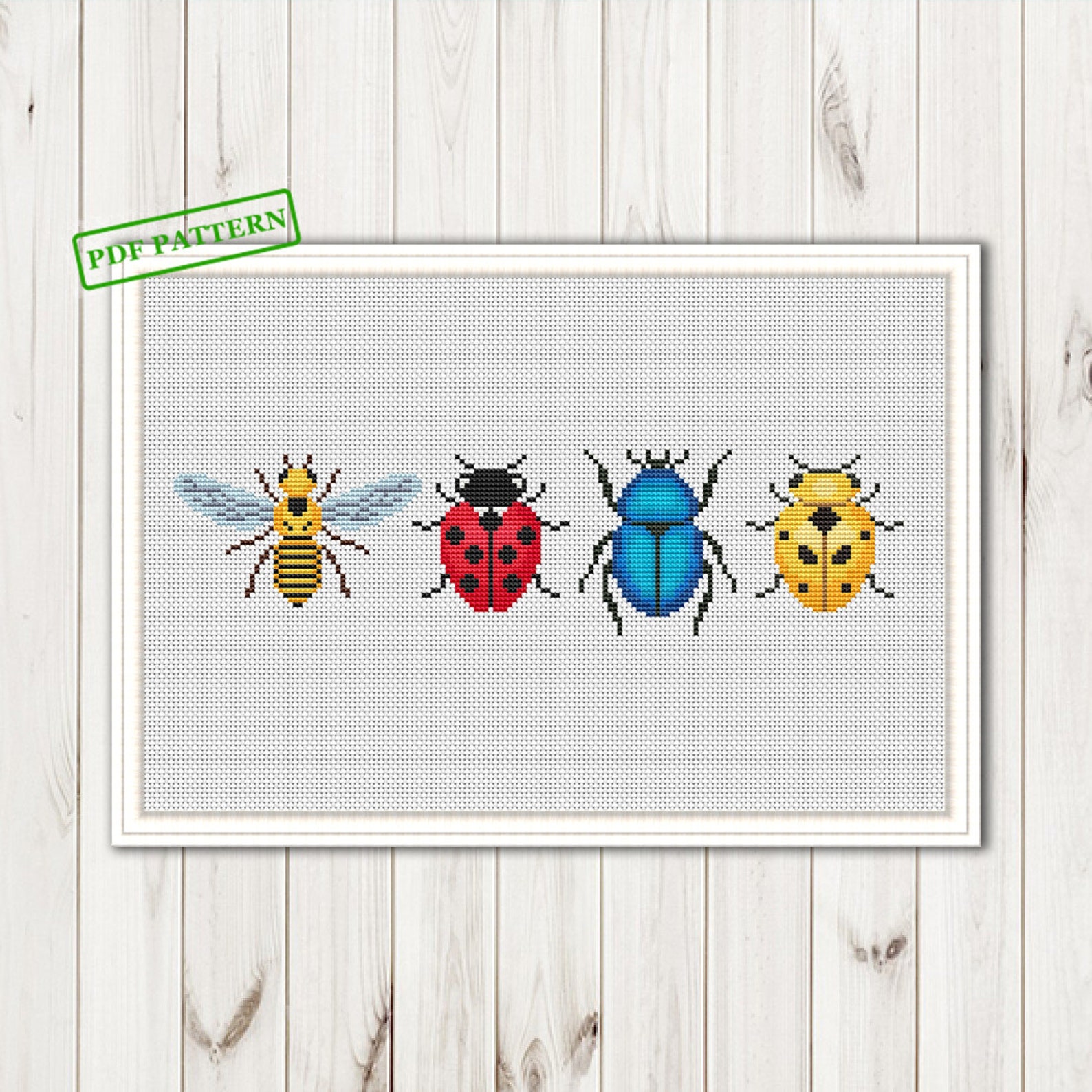 Beetles Cross stitch insect pattern Bee Bug Entomology Etsy