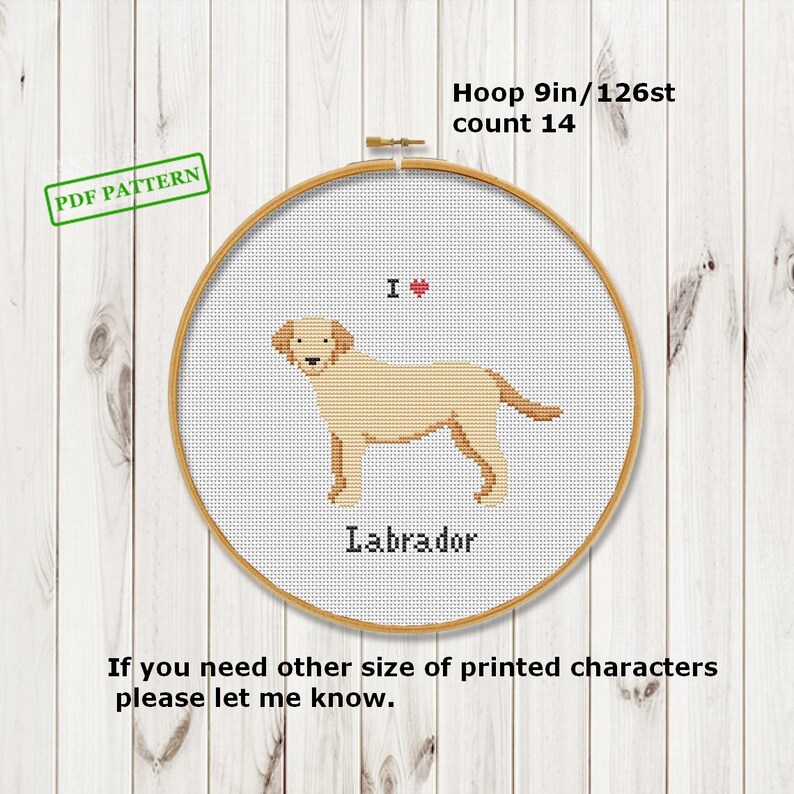 Labrador Cross Stitch Dog Pattern Pale labrador lovers Easy | Etsy