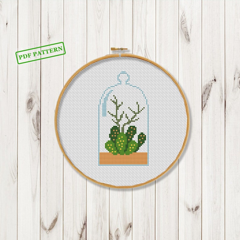 Succulent cross stitch pattern Modern cross stitch Floral cross stitch Cactus cross stitch Xstitch chart PDF Pattern Download