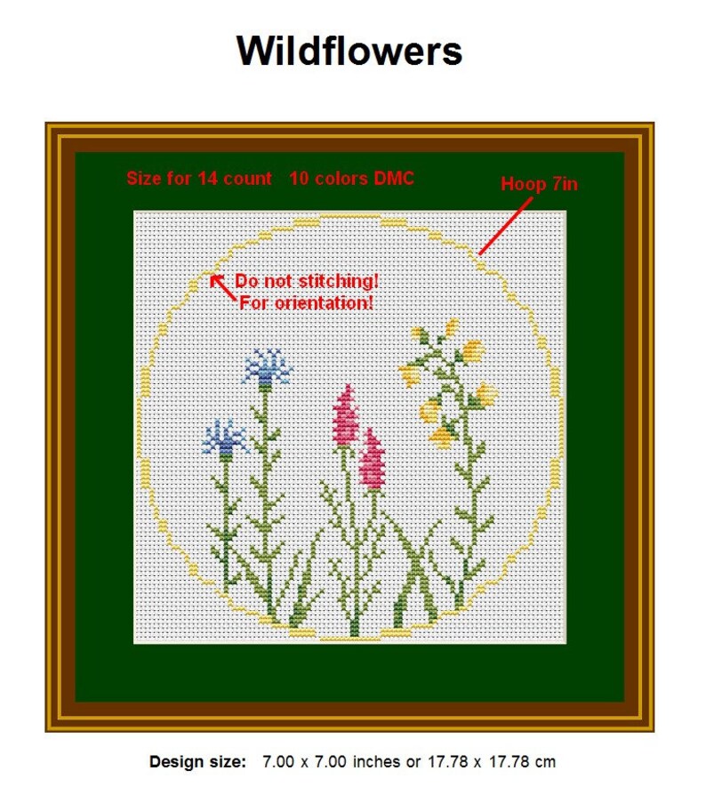 Flowers Cross stitch pattern Embroidery Hoop art Etsy