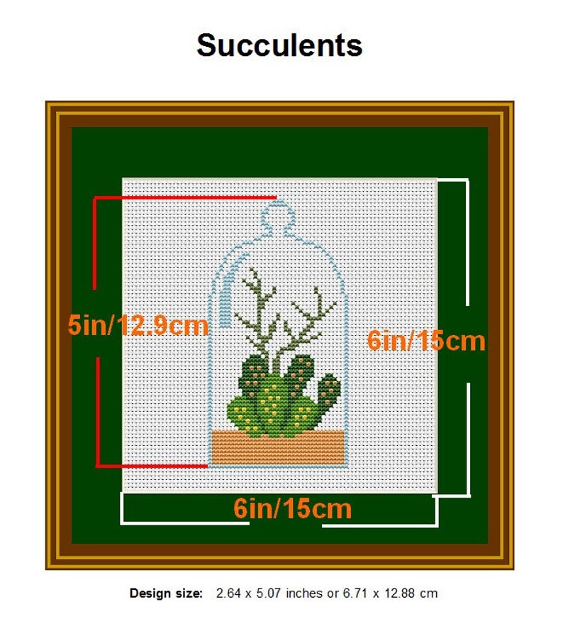 Succulent cross stitch pattern Modern cross stitch Floral cross stitch Cactus cross stitch Xstitch chart PDF Pattern Download