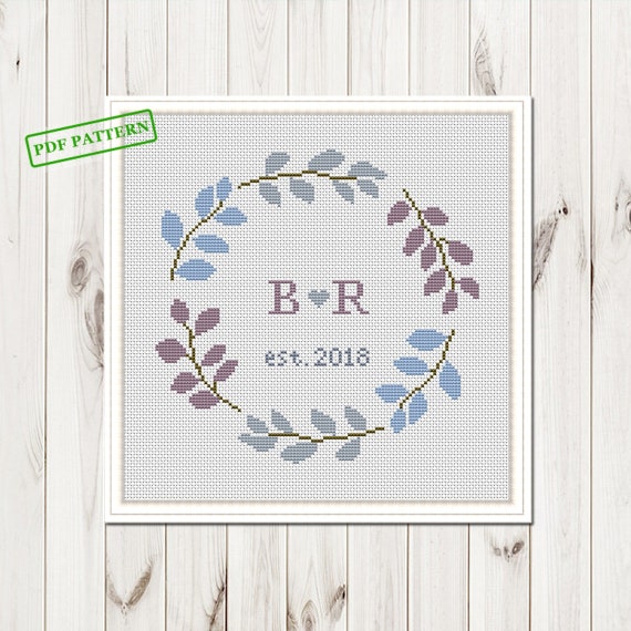 Custom Wedding Gifts Cross Stitch Pattern For Couple Wedding Etsy