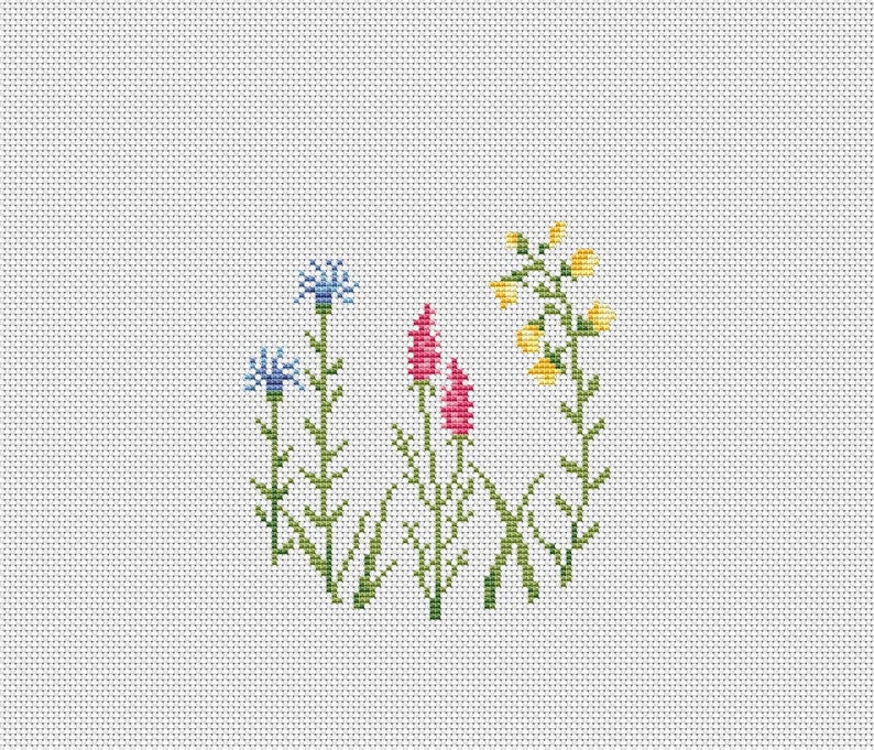 Flowers Cross stitch pattern Embroidery Hoop art Etsy