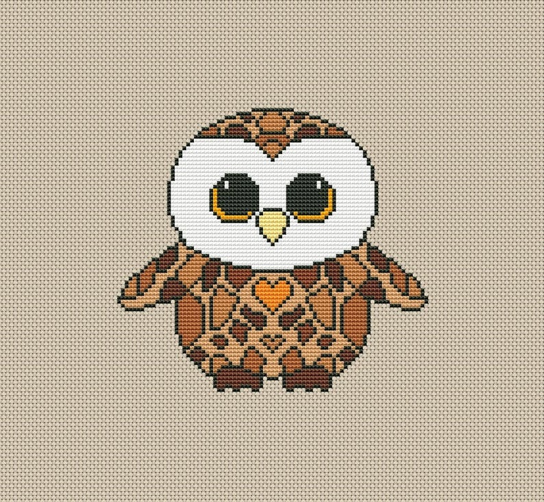 Owl Cross Stitch Pattern Beginner Cross Stitch Modern Cute Etsy