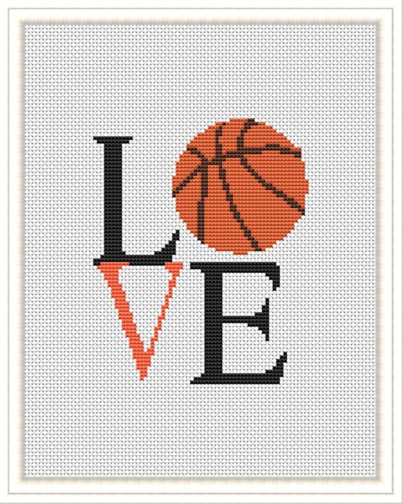 Modern Cross Stitch Basketball Pattern Basketball gift Cross | Etsy