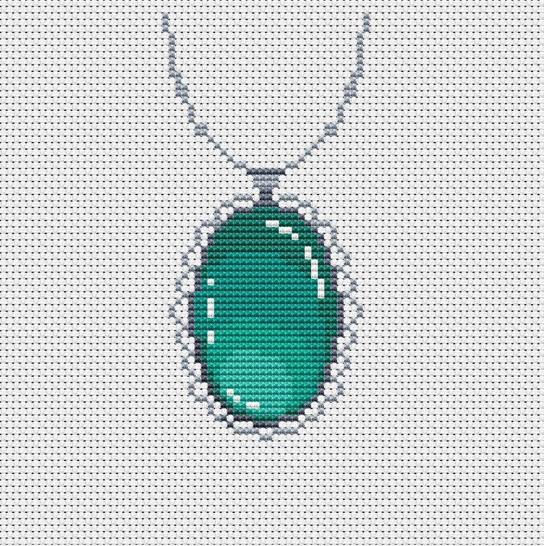Jewelry Cross Stitch modern pattern Gem embroidery pattern Etsy