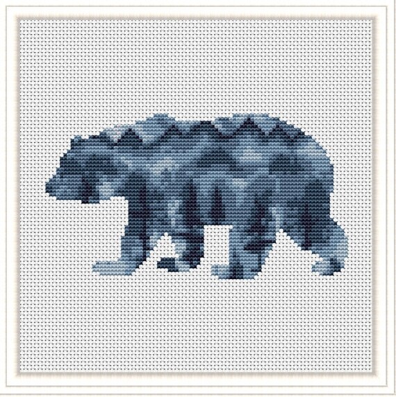 Woodland Animals Cross Stitch Modern Pattern Watercolor Animals Forest Friends Bear Deer Fox Wolf pdf pattern download