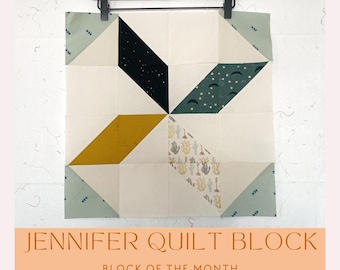 Jennifer Quilt Block Pattern: Modern Block of the Month (PDF Download)