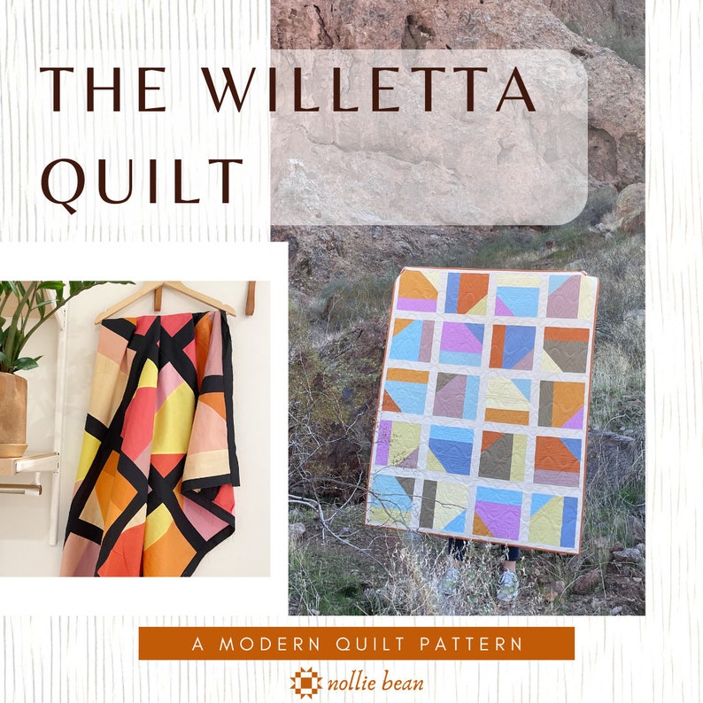 Willetta Quilt Pattern | PDF Pattern - Willetta Quilt | PDF Download | Modern Quilt Pattern | Downloadable pattern image 2