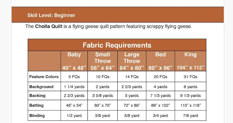 Cholla Quilt Pattern PDF | Flying Geese Quilt Pattern | Beginner Quilt Pattern | Fat Quarter Quilt | Modern Scrap Quilt | Digital Download image 3