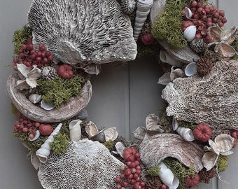 Couronne de porte, couronne fleurs séchées, composition florale, centre de table