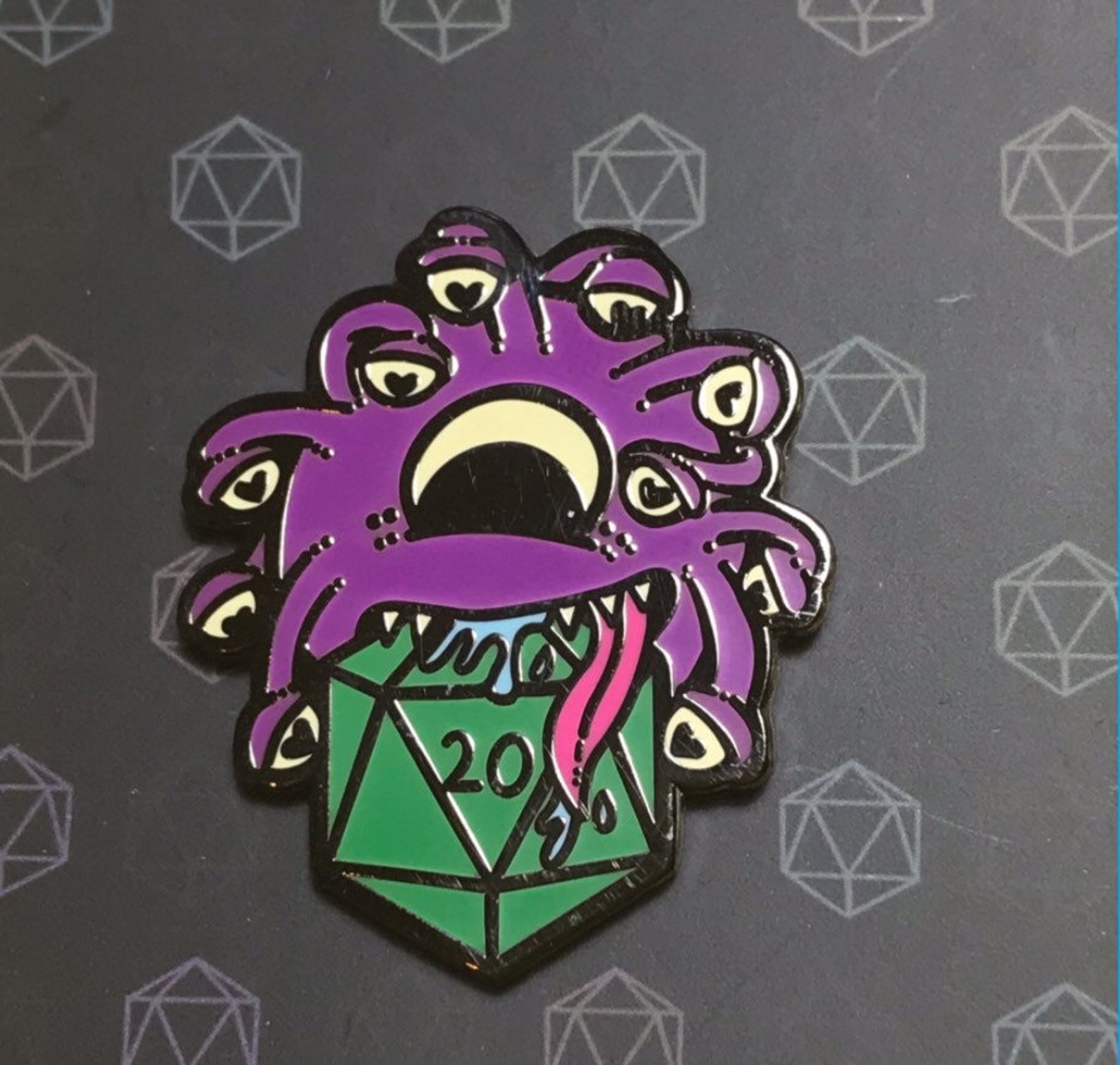 Beholder dice enamel pin d20 pin dungeons and dragons dnd Etsy