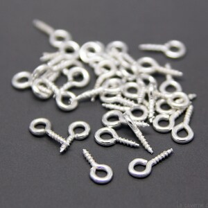 x50 pitons à vis 8x4mm couleur au choix Argent