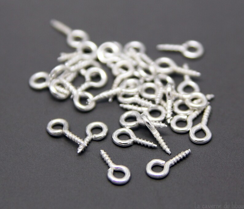 x50 pitons à vis 8x4mm couleur au choix Argent