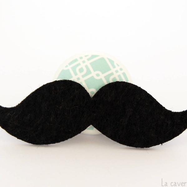 x3 embellissements moustaches (8cm) en feutrine - Couleur noir