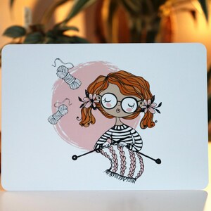 Set de 4 cartes postales vœux illustration crochet 画像 3