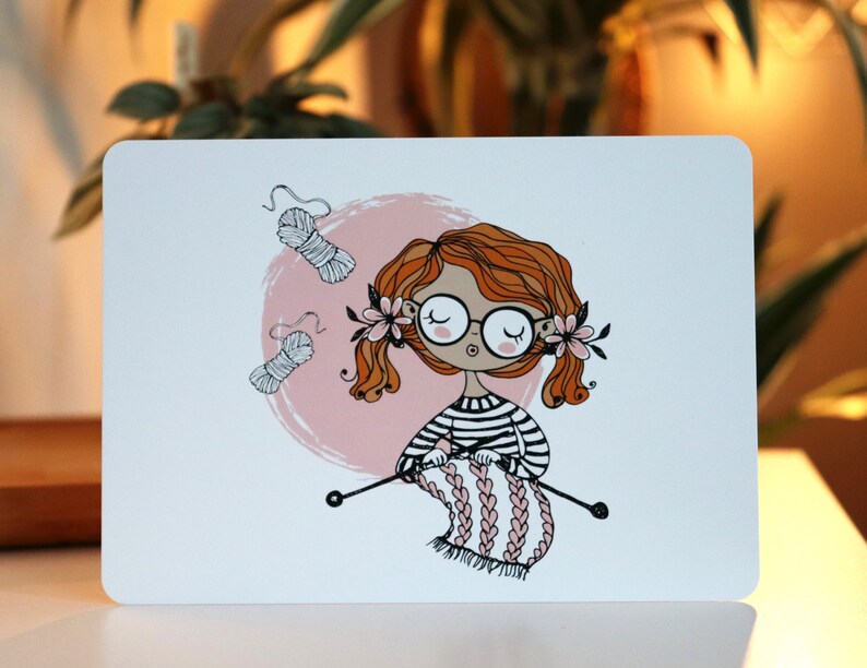 Set de 4 cartes postales vœux illustration crochet 画像 3