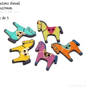 Au choix Boutons en bois multicolores couture scrapbooking Cheval de bois