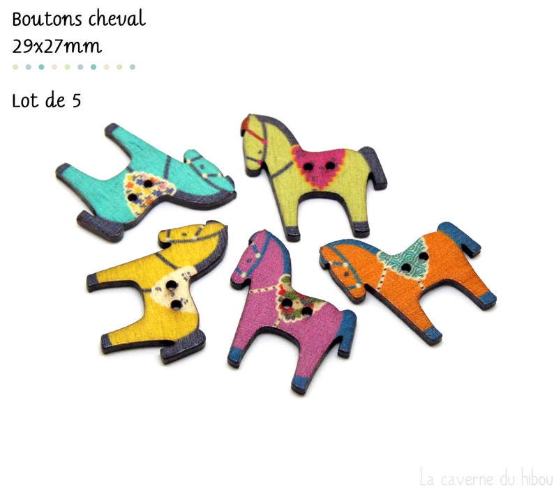 Au choix Boutons en bois multicolores couture scrapbooking Cheval de bois