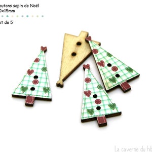 Boutons en bois Thème Noël Au choix image 6