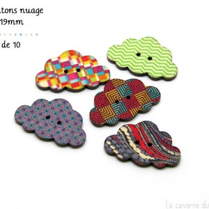 Au choix Boutons en bois multicolores couture scrapbooking Nuage