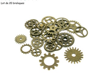 Assortment of steampunk gears - steampunk metal charms