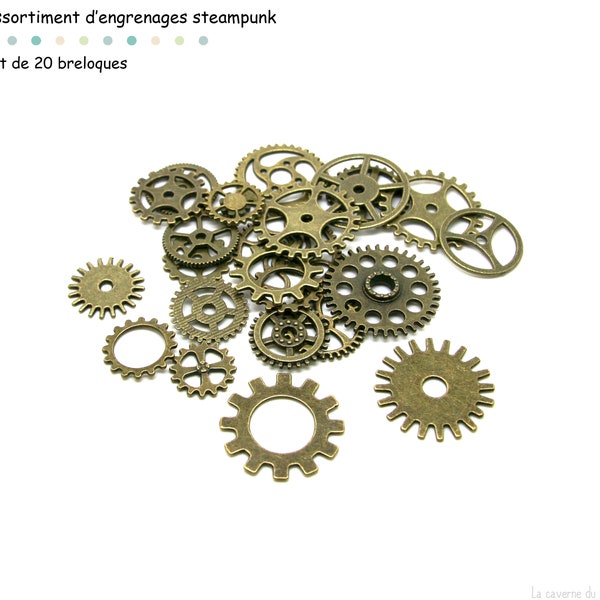 Assortiment engrenages steampunk - breloques steampunk métal