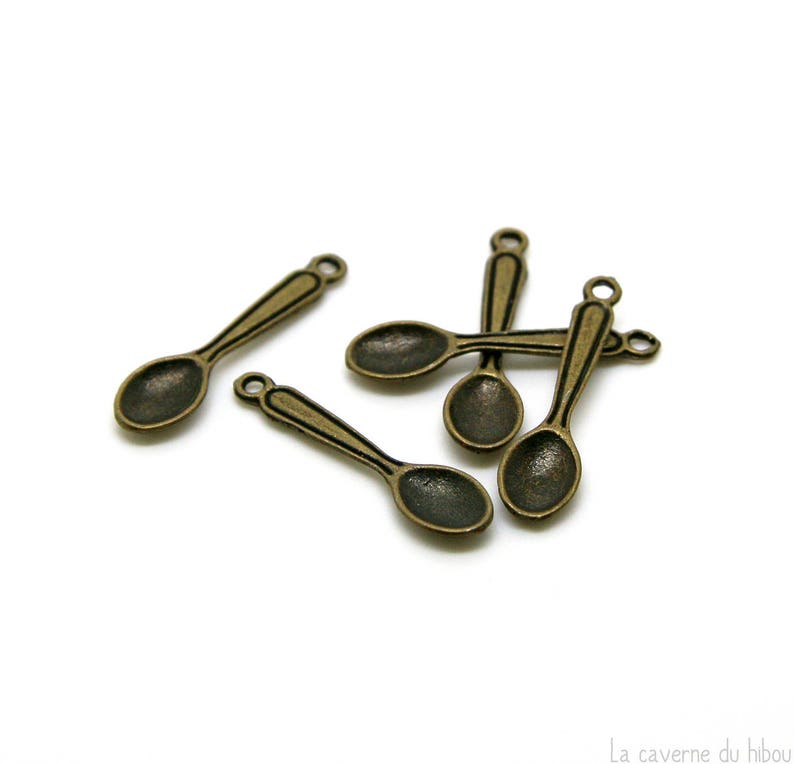 10 charms x spoons 24x6mm Bronze image 1