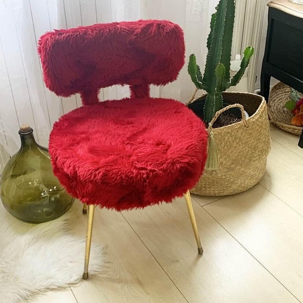 Chaise moumoute vintage home decor