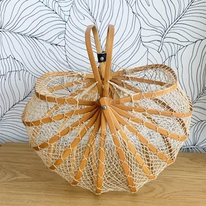 Ancien Panier De Pêche Balinais – Vintage, Rotin, Fait Main
