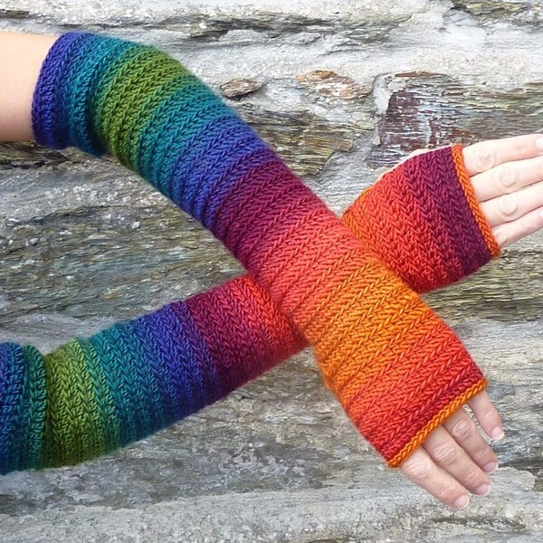 Long fingerless gloves crochet "Sweet November" - one size