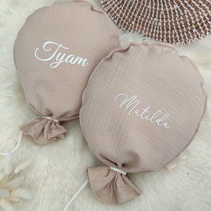 Taupe wall balloon personalized with the first name or text of your choice