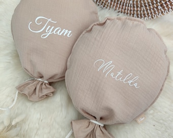 Taupe wall balloon personalized with the first name or text of your choice