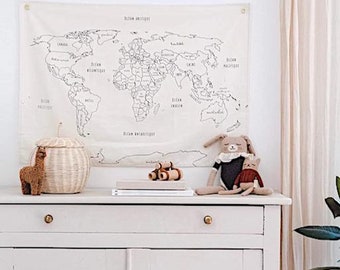 Toile du monde murale en tissu