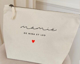 Trousse en coton bio Mamie personnalisée