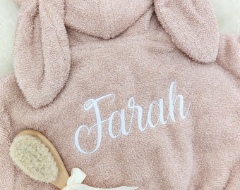 Personalized pink children's ears bathrobe