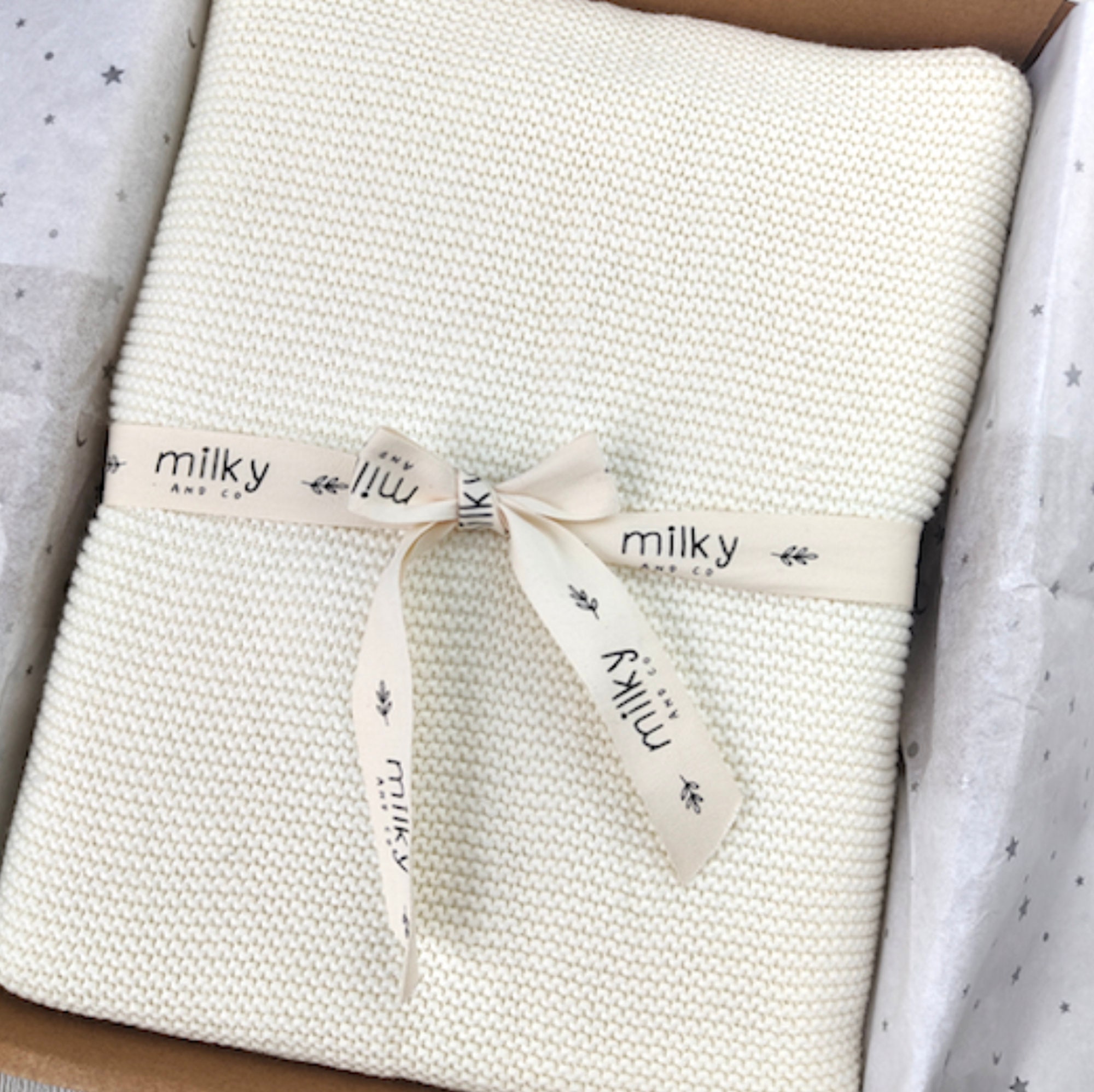 Couverture Tricot Taupe Personnalisée