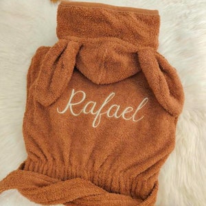 Caramel child's personalized ears bathrobe image 1