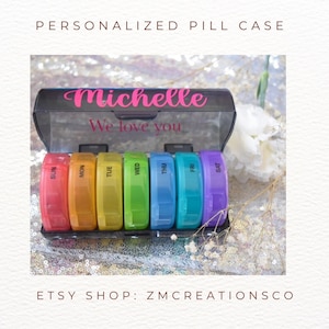 Personalized Weekly Pills Organizer/Medicine organizer/7 Day Organizer/Custom Gift/Vitamin Organizer/Bismillah Calligraphy Pill Case