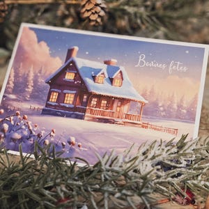 Carte Postale Chalet Bonnes Fêtes