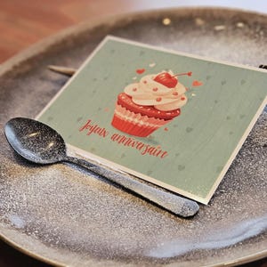 Carte Postale Cupcake Anniversaire