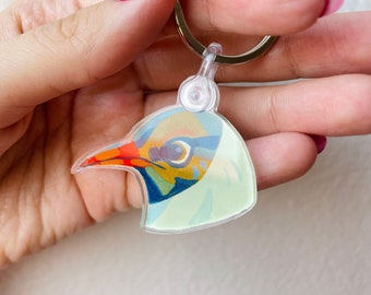 Acrylic keychain Gouache bird