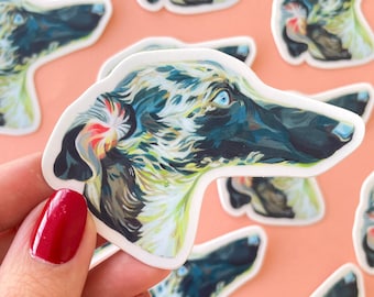 Vinylsticker hond gouache - waterdichte sticker - gestanste sticker - hondsticker