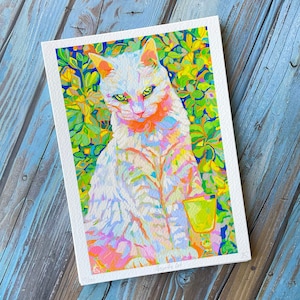 Absynthe Cat 5x7 in Limited edition Giclée art print / cat art print image 3