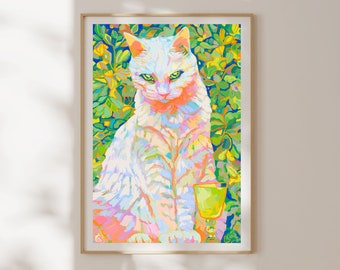 Absynthe Cat - 5x7 in Limited edition Giclée art print / cat art print