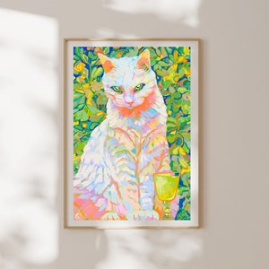 Absynthe Cat 5x7 in Limited edition Giclée art print / cat art print image 1