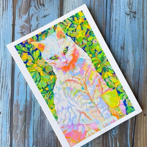Absynthe Cat 5x7 in Limited edition Giclée art print / cat art print image 2