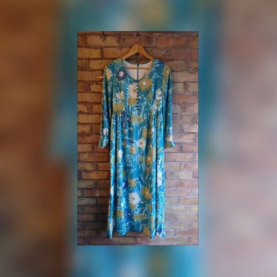 Floral maxi, 70s maxi dress, flower power, long sl