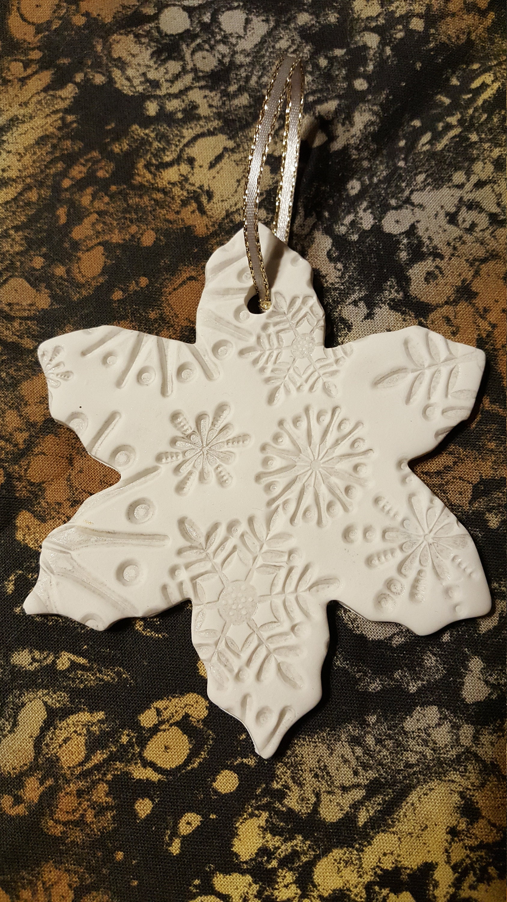 3t hand sculpted polymer clay snowgirl with snowflake red dress # ornament